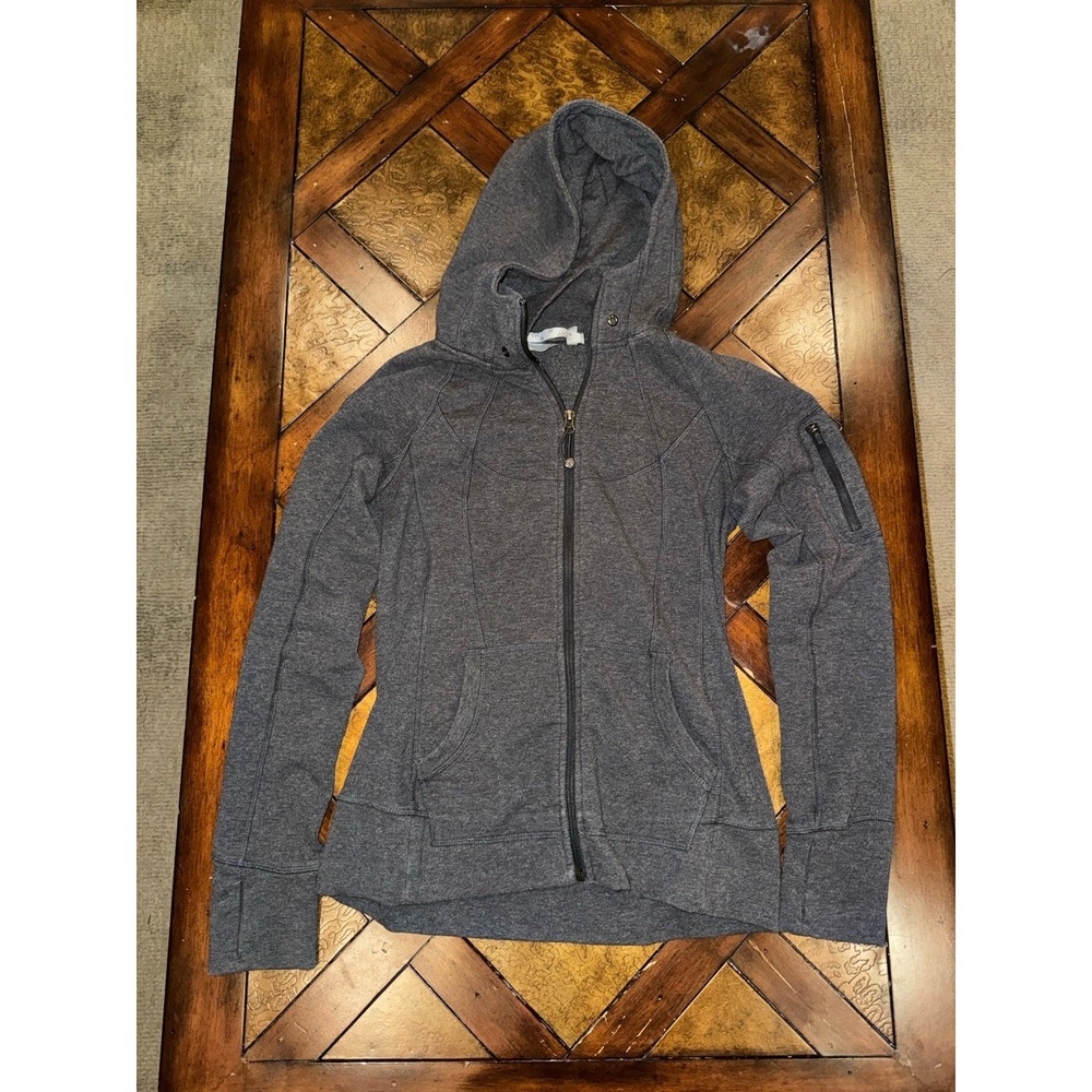 Athleta Charcoal Zip Hoodie with Hooded Collar